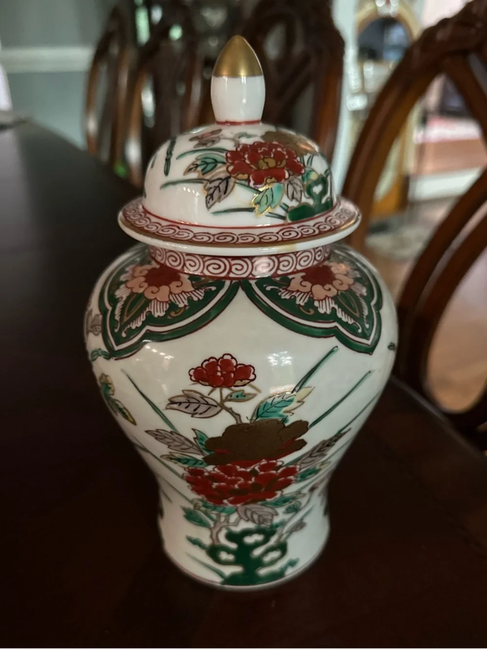 STUNNING ANTIQUE JAPANESE KUTANI GINGER JAR IN EUC